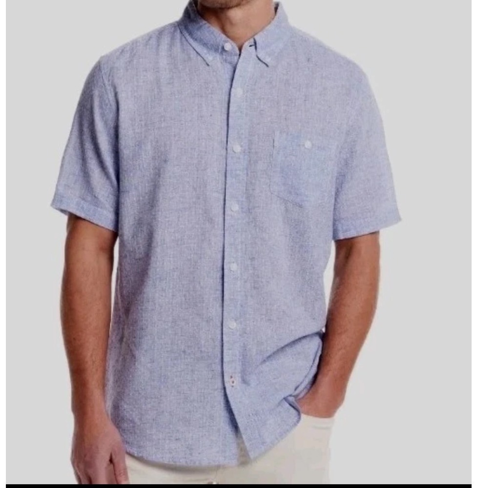 Frontier Threads Mens Short Sleeve Button Down Shirt Blue XXL 673567737 NWT‎